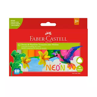 Plastilina Triangular 12 Barras Neón