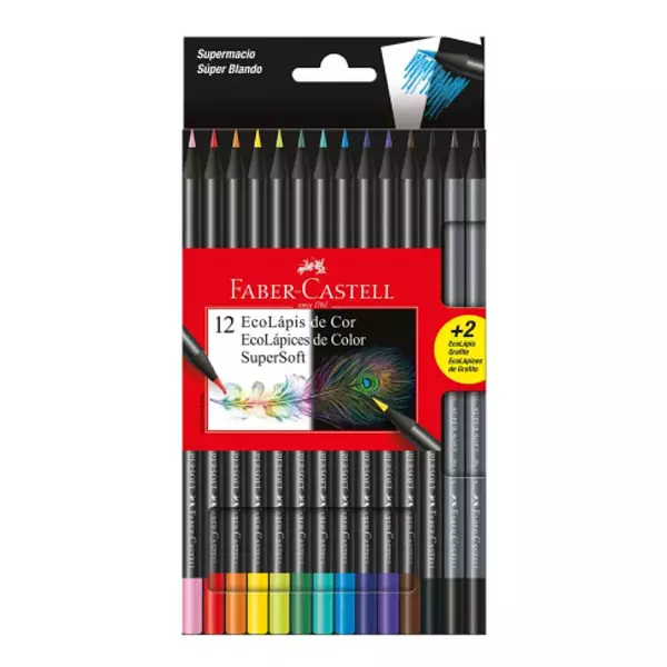 12 Ecolápices de Color Supersoft + 2 Ecolápices de Grafito