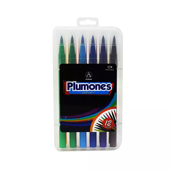 Plumones Punta Pincel x 12 Unidades Artisan