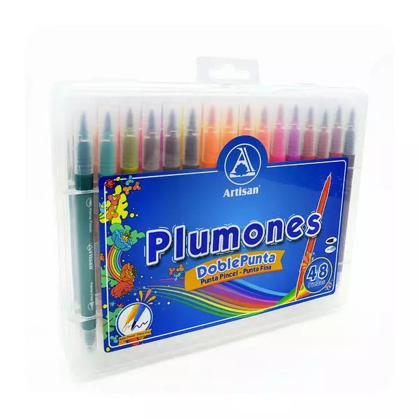 Plumones Punta Pincel - Doble Punta x 48 Artisan